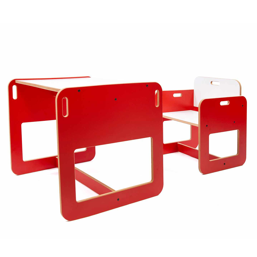 Dove Wooden Kids Table and Chair in Red and White