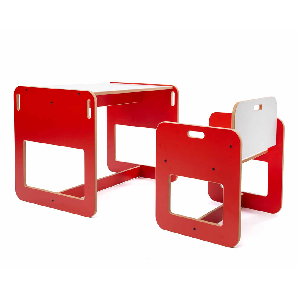 Dove Wooden Kids Table and Chair in Red and White
