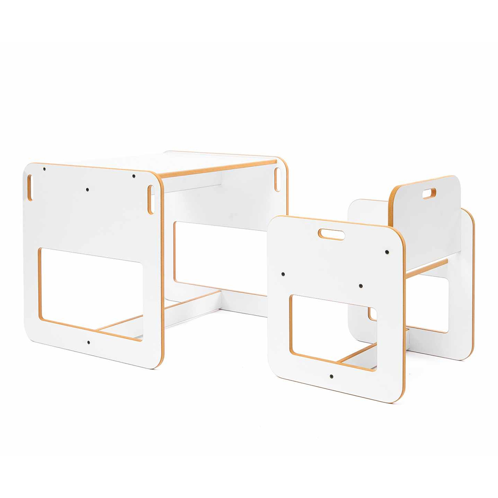 Dove Wooden Kids Table and Chair in White and Oak