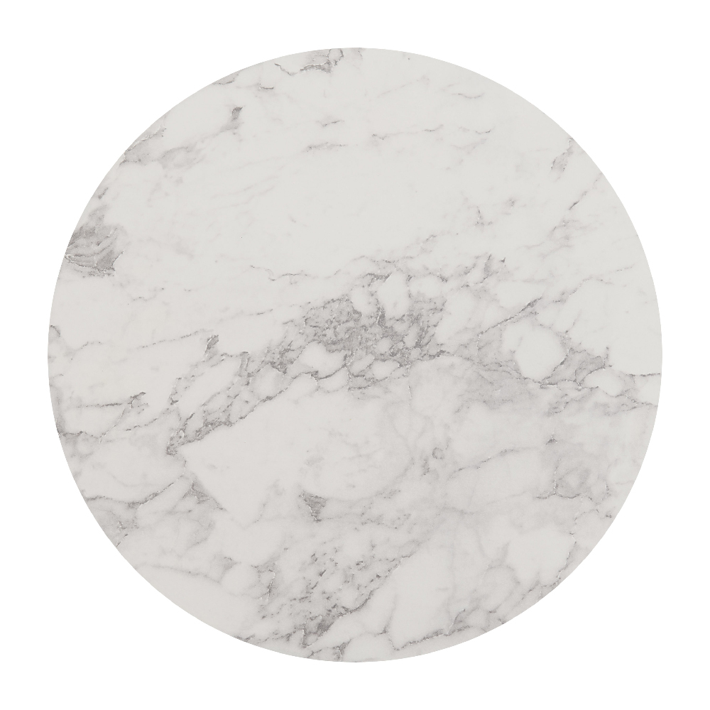 Dover Wooden Side Table With Black Frame In White Marble Effect