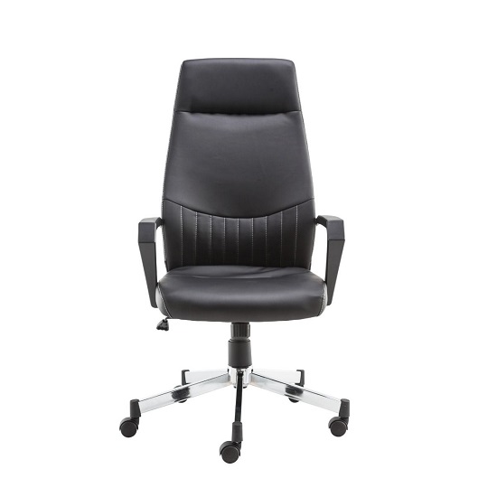 Brome High Back Faux Leather office Chair In Black_1