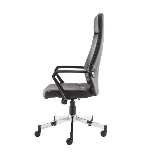 Brome High Back Faux Leather office Chair In Black_3