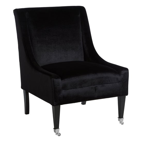 Photo of Dowten upholstered velvet accent chair in black