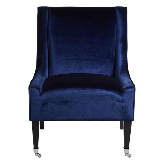 Dowten Upholstered Velvet Accent Chair In Blue
