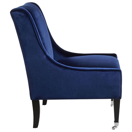 Dowten Upholstered Velvet Accent Chair In Blue