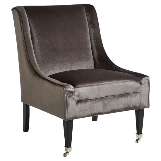 Photo of Dowten upholstered velvet accent chair in grey