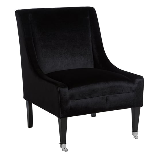Dowten Velvet Upholstered Accent Chair In Black