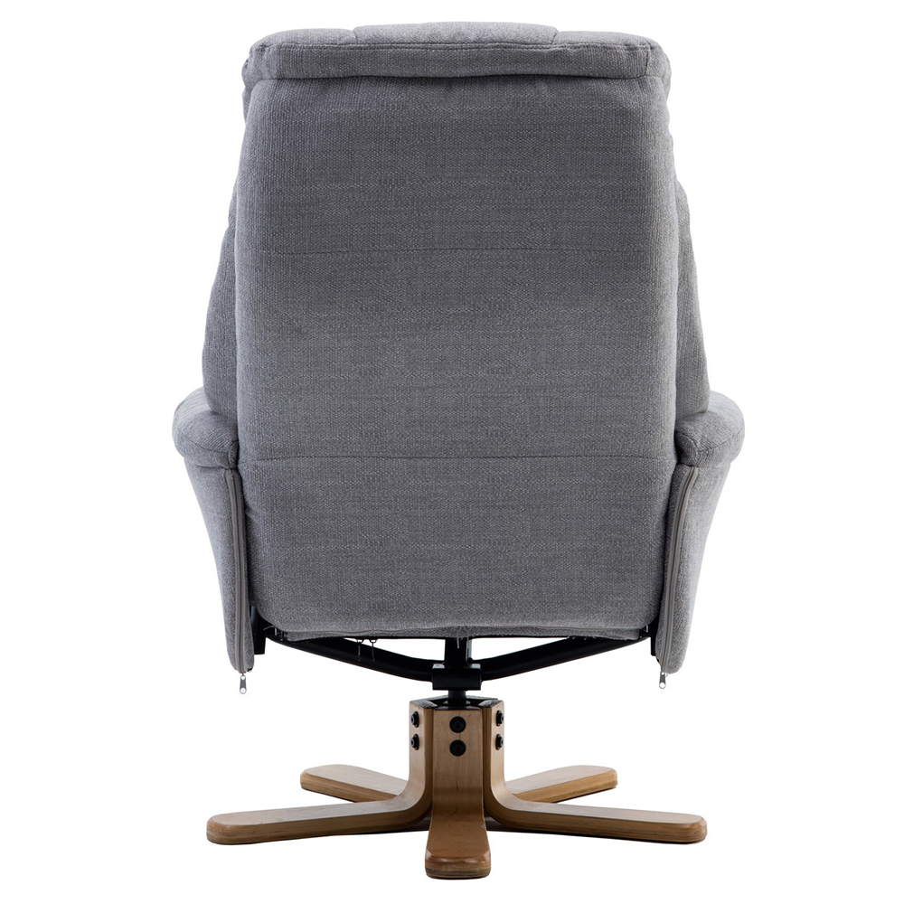 Dox Fabric Recliner Chair With Stool In Lisbon Grey