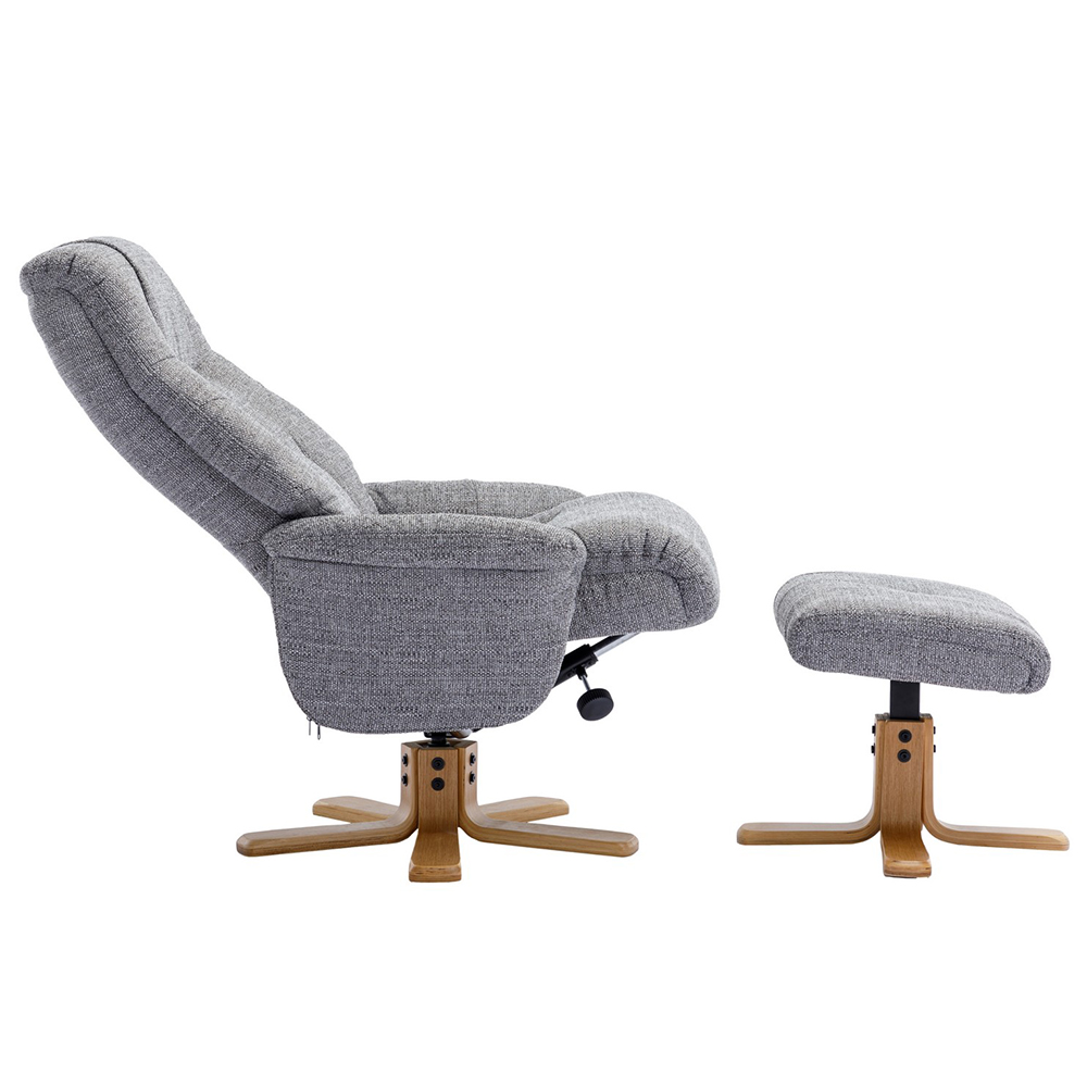 Dox Fabric Recliner Chair With Stool In Lisbon Rock