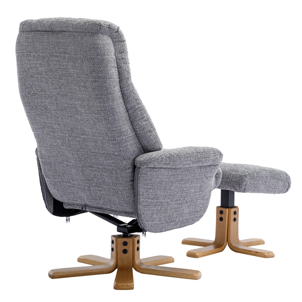 Dox Fabric Recliner Chair With Stool In Lisbon Rock
