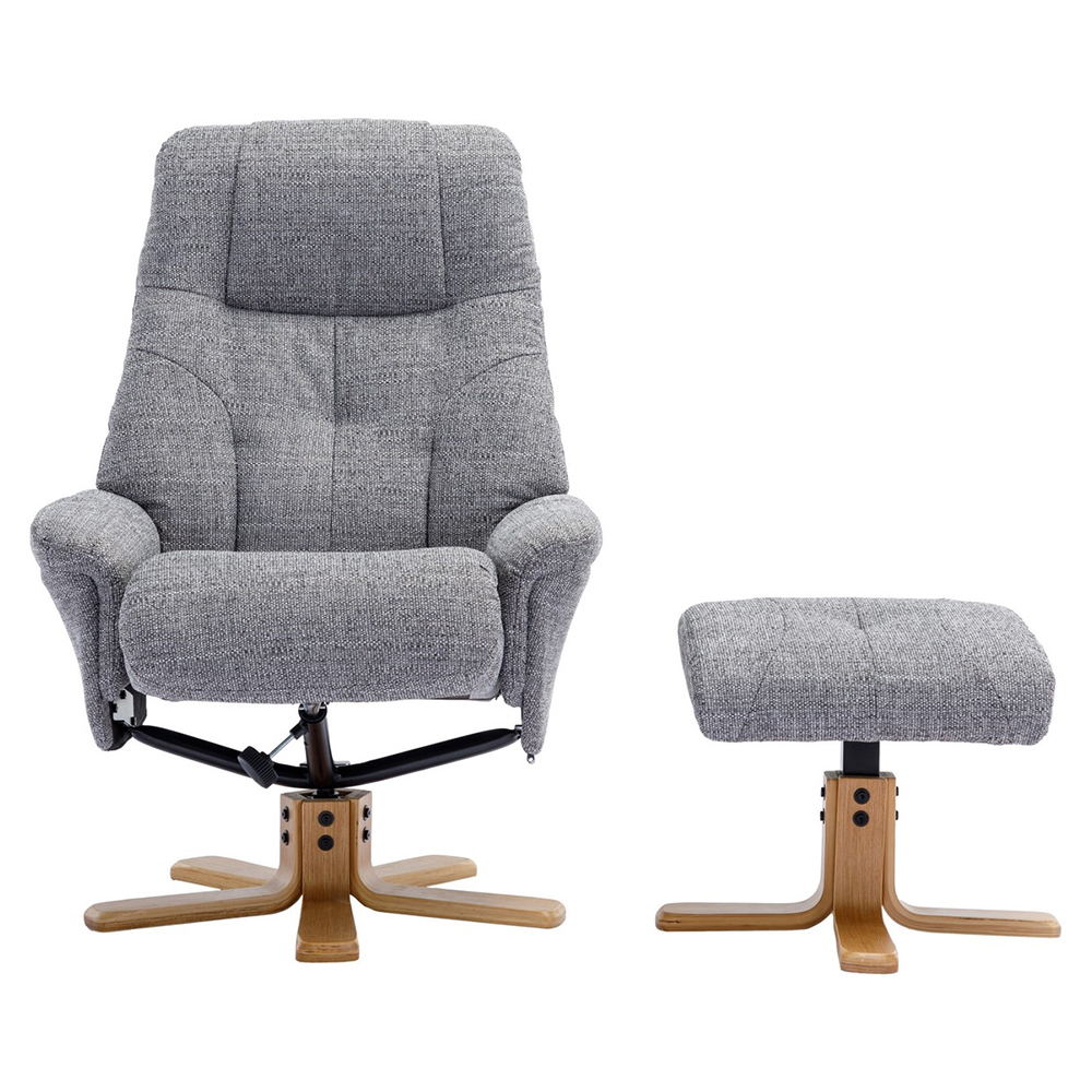Dox Fabric Recliner Chair With Stool In Lisbon Rock