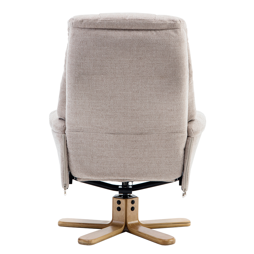 Dox Fabric Recliner Chair With Stool In Lisbon Wheat