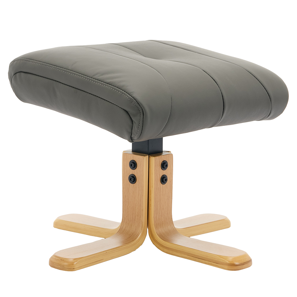 Dox Faux Leather Recliner Chair With Stool In Cinder