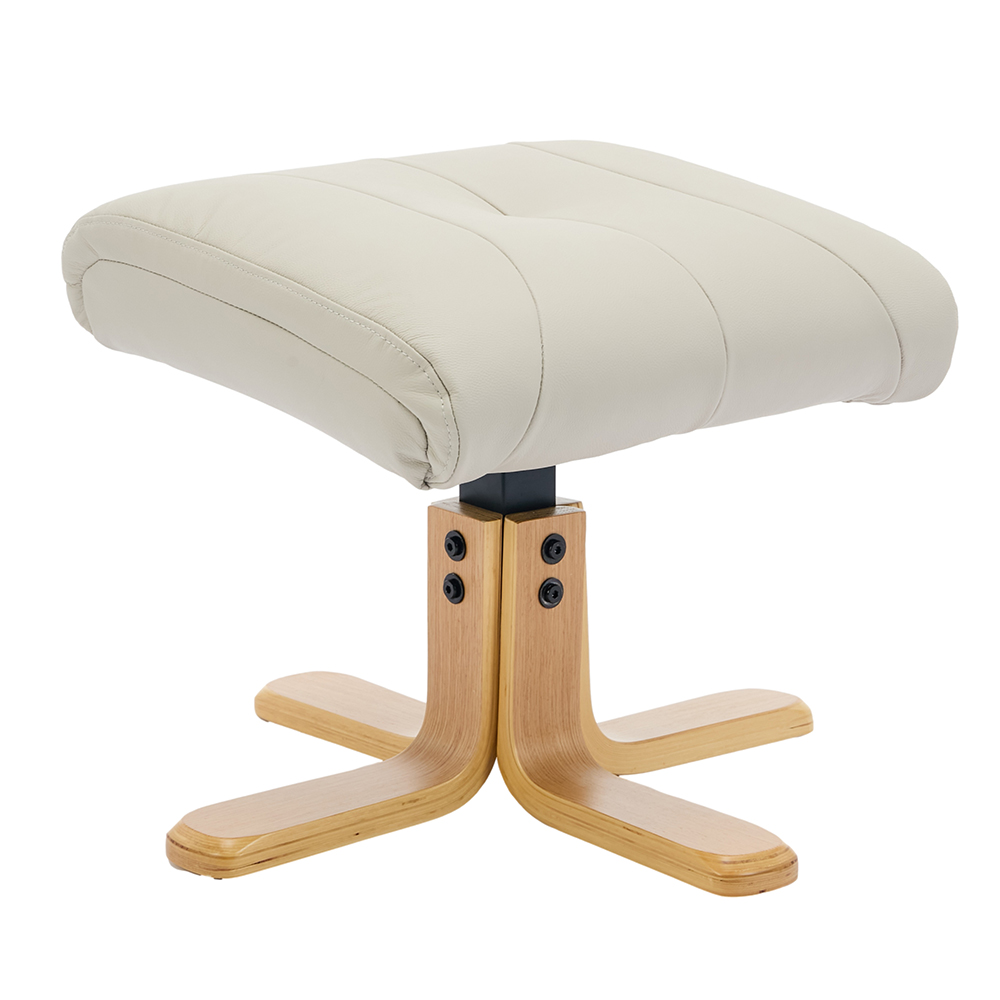 Dox Faux Leather Recliner Chair With Stool In Mushroom