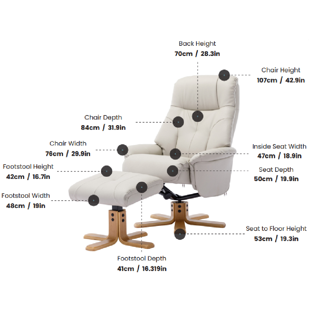 Dox Leather Recliner Chair With Stool In Olive Green