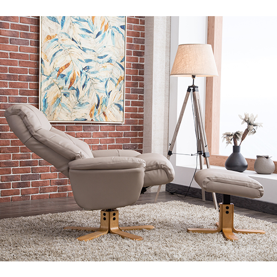 Dox Plush Swivel Recliner Chair And Footstool In Pebble_3
