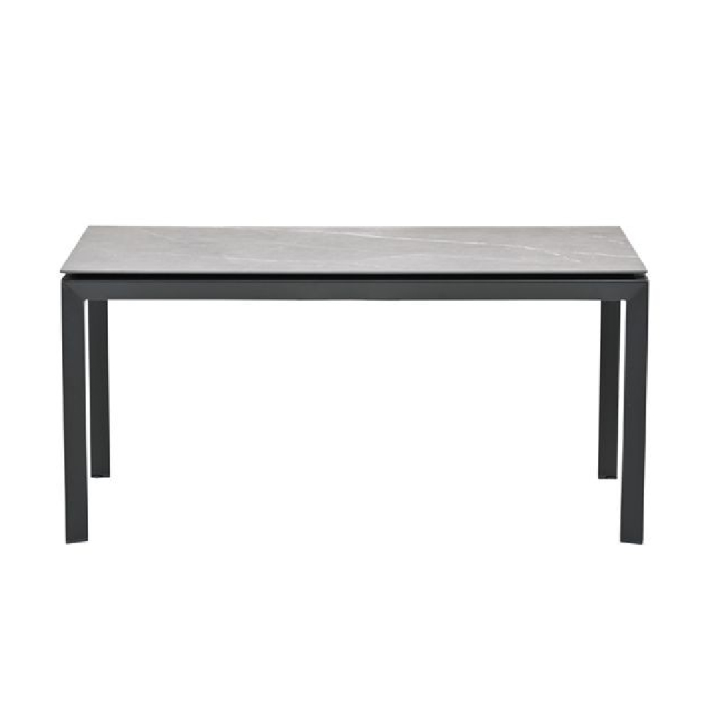 Draper Small Stone Rectangular Garden Dining Table In Grey