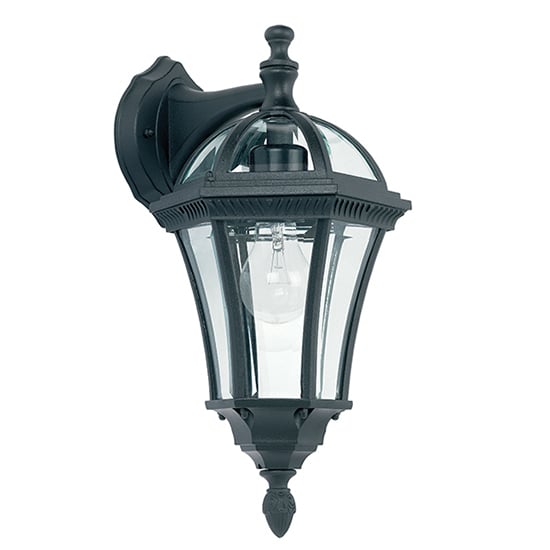 Read more about Drayton clear glass downlight wall light in matt black