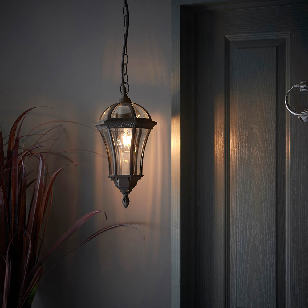 Read more about Drayton clear glass shade pendant light in matt black