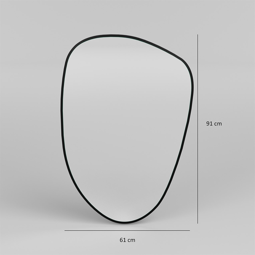 Dream Glass Wall Mirror with Black Wooden Frame