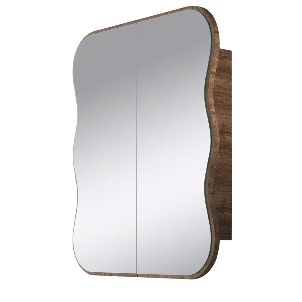 Dream Wooden Bathroom Mirror Cabinet in Walnut