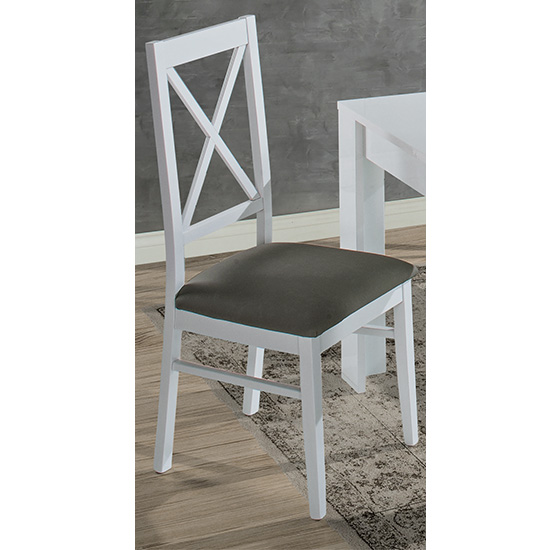 Drent Wooden Dining Chair In White Furniture in Fashion