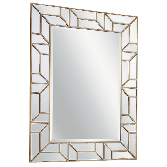 Dresden Rectangular Wall Bedroom Mirror In Gold Frame_2