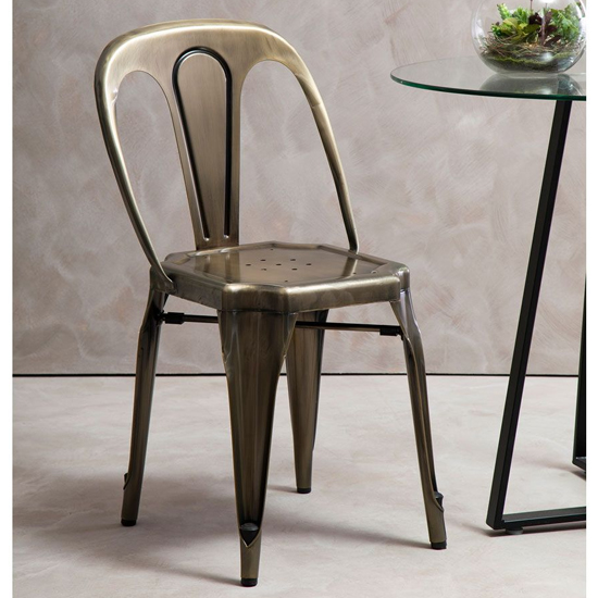 Dschubba Metal Dining Chair In Brass_1