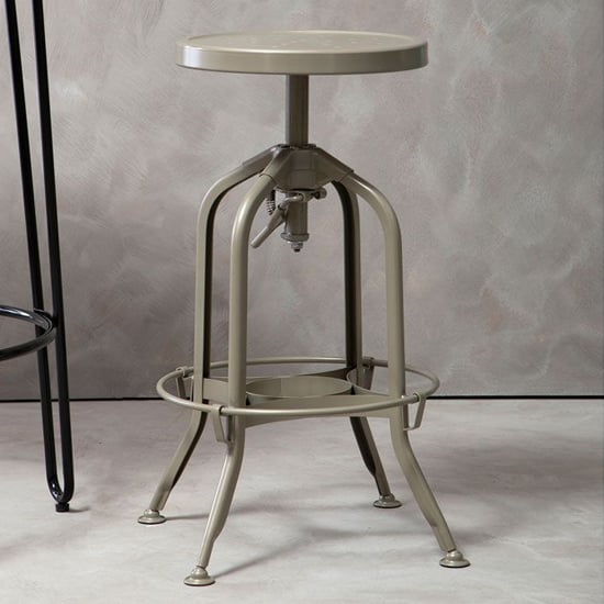 Dschubba Steel Industrial Style Adjustable Stool In Champagne