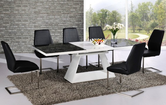 4 Perks A Black Glass Extending Dining Table Can Offer dtx 3058bw ch 1038bl - 4 Perks A Black Glass Extending Dining Table Can Offer