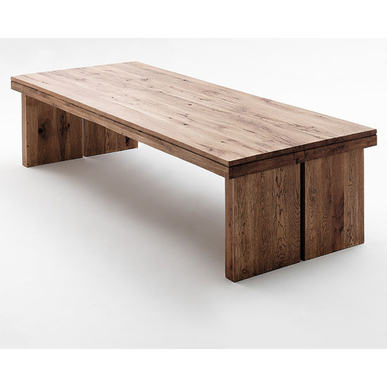 Product photograph of Dublin 180cm Wooden Dining Table In Solid Bassano Oak from Furniture in Fashion