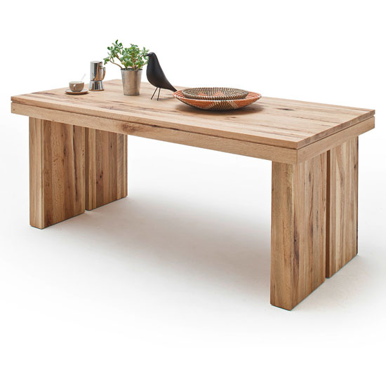 Product photograph of Dublin 180cm Wooden Dining Table In Solid Wild Oak from Furniture in Fashion