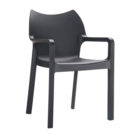 Dublin Black Reinforced Glass Fibre Dining Chairs In Pair
