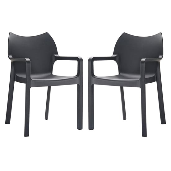 Dublin Black Reinforced Glass Fibre Dining Chairs In Pair_1