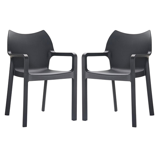 Photo of Dublin black reinforced glass fibre dining chairs in pair