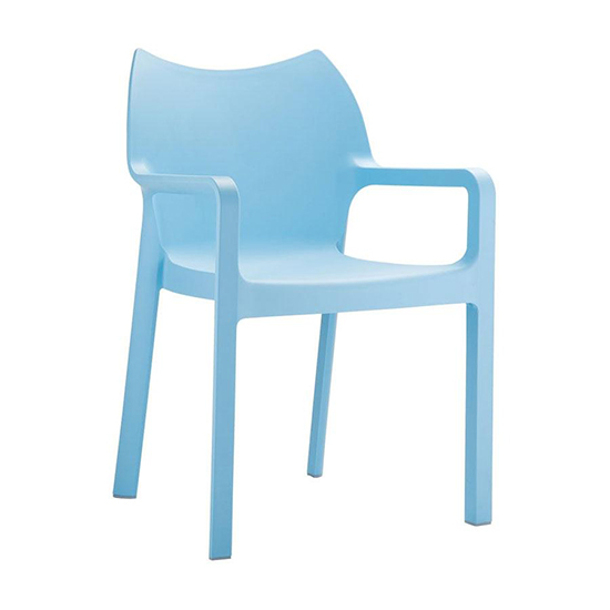 Dublin Light Blue Reinforced Glass Fibre Dining Chairs In Pair