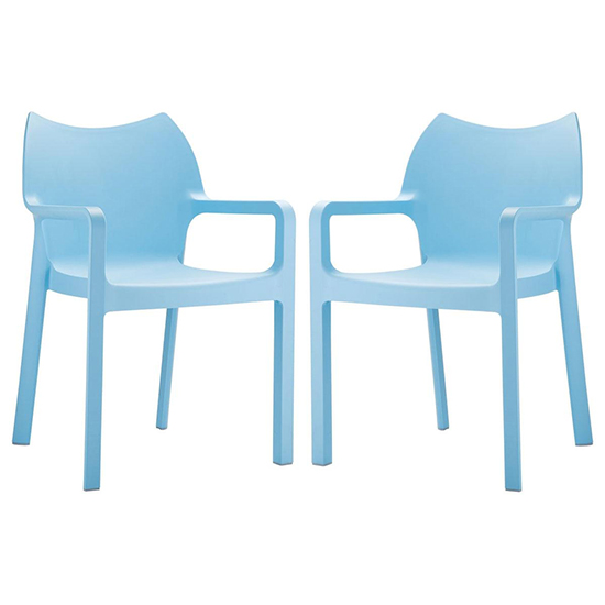 Product photograph of Dublin Light Blue Reinforced Glass Fibre Dining Chairs In Pair from Furniture in Fashion