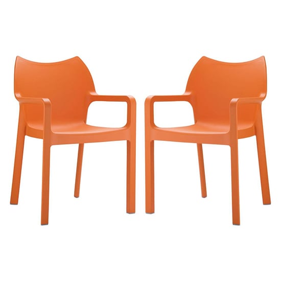 Dublin Orange Reinforced Glass Fibre Dining Chairs In Pair_1