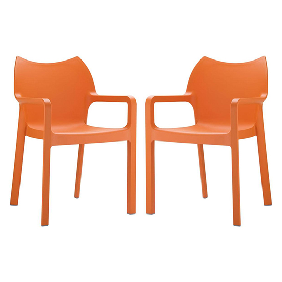 Photo of Dublin orange reinforced glass fibre dining chairs in pair