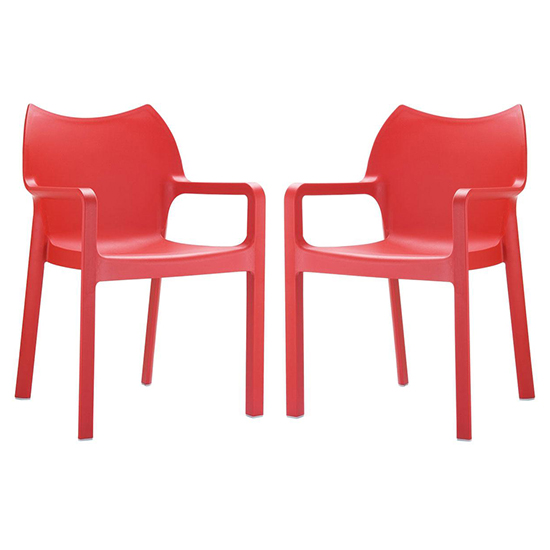 Read more about Dublin red reinforced glass fibre dining chairs in pair