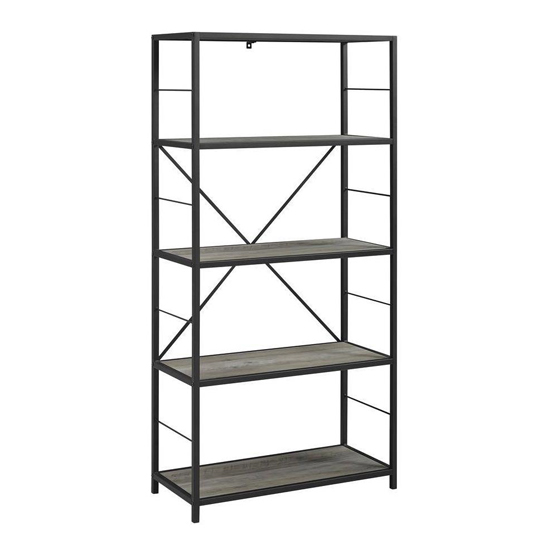 Dublin Wooden Bookcase With 4 Shelves In Grey Furniture in Fashion