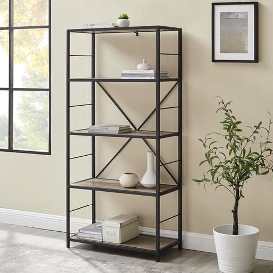 Photo of Dublin wooden bookcase with 4 shelves in grey