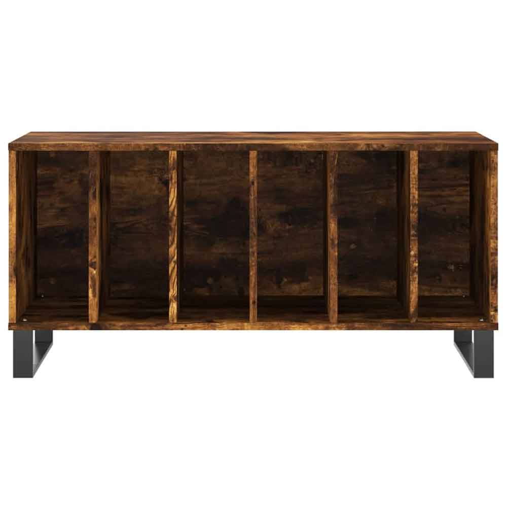 Dubuque 100cm Wooden Filing Cabinet With 6 Shelves And Metal Legs - Smoked Oak