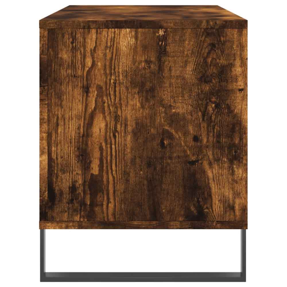 Dubuque 100cm Wooden Filing Cabinet With 6 Shelves And Metal Legs - Smoked Oak