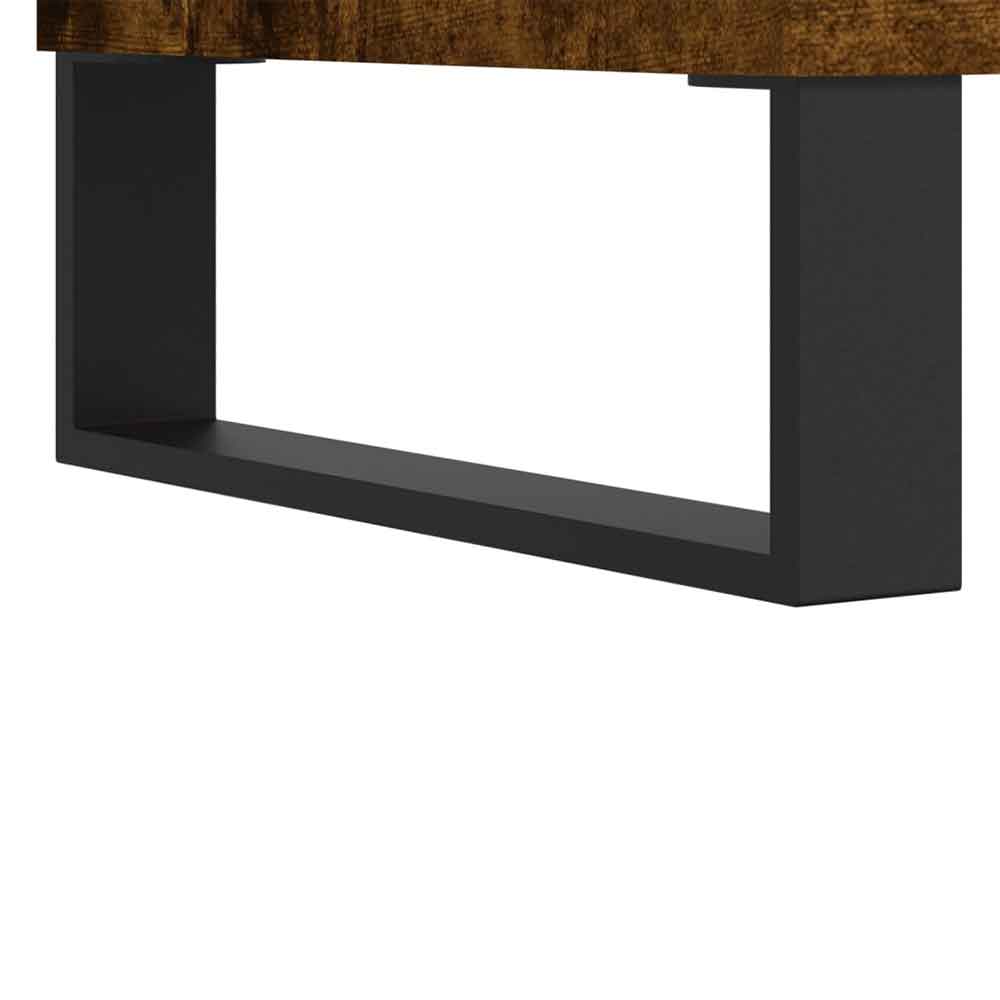 Dubuque 100cm Wooden Filing Cabinet With 6 Shelves And Metal Legs - Smoked Oak