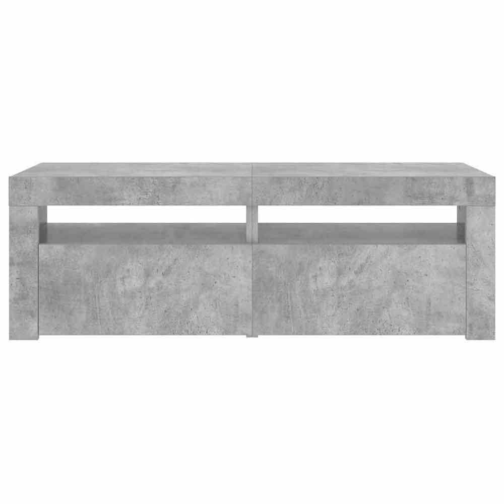 Dubuque 120cm Wooden TV Stand With 2 Doors And LED Lighting - Concrete Grey