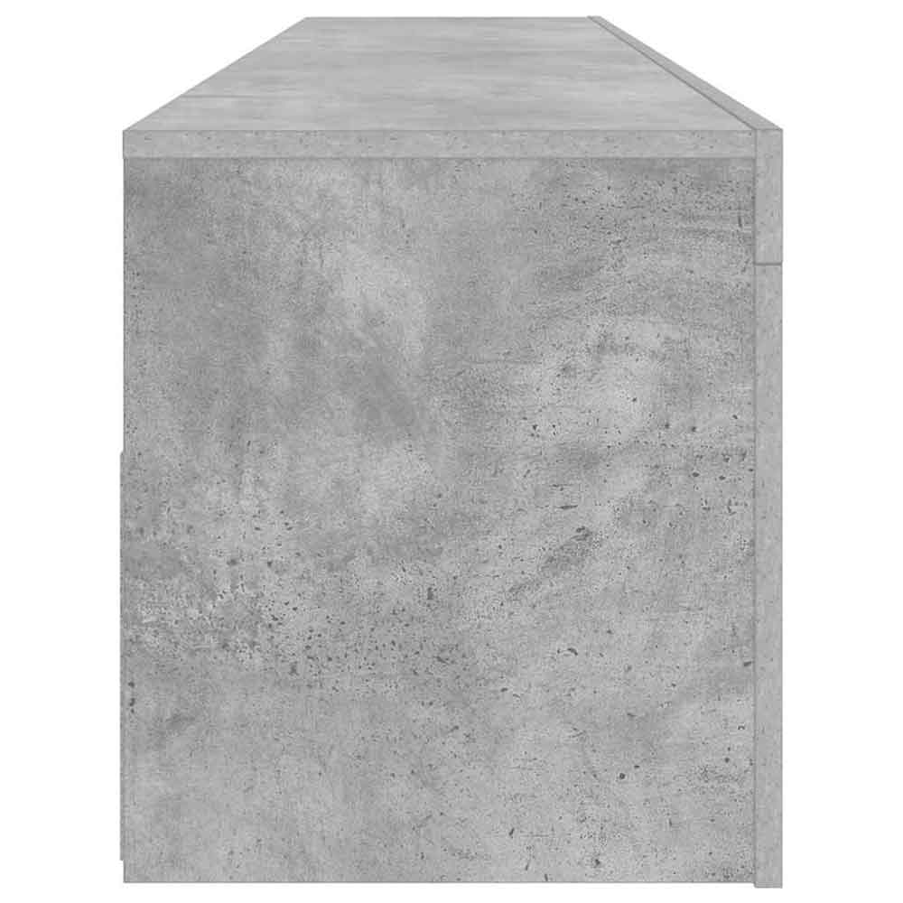 Dubuque 120cm Wooden TV Stand With 2 Doors And LED Lighting - Concrete Grey