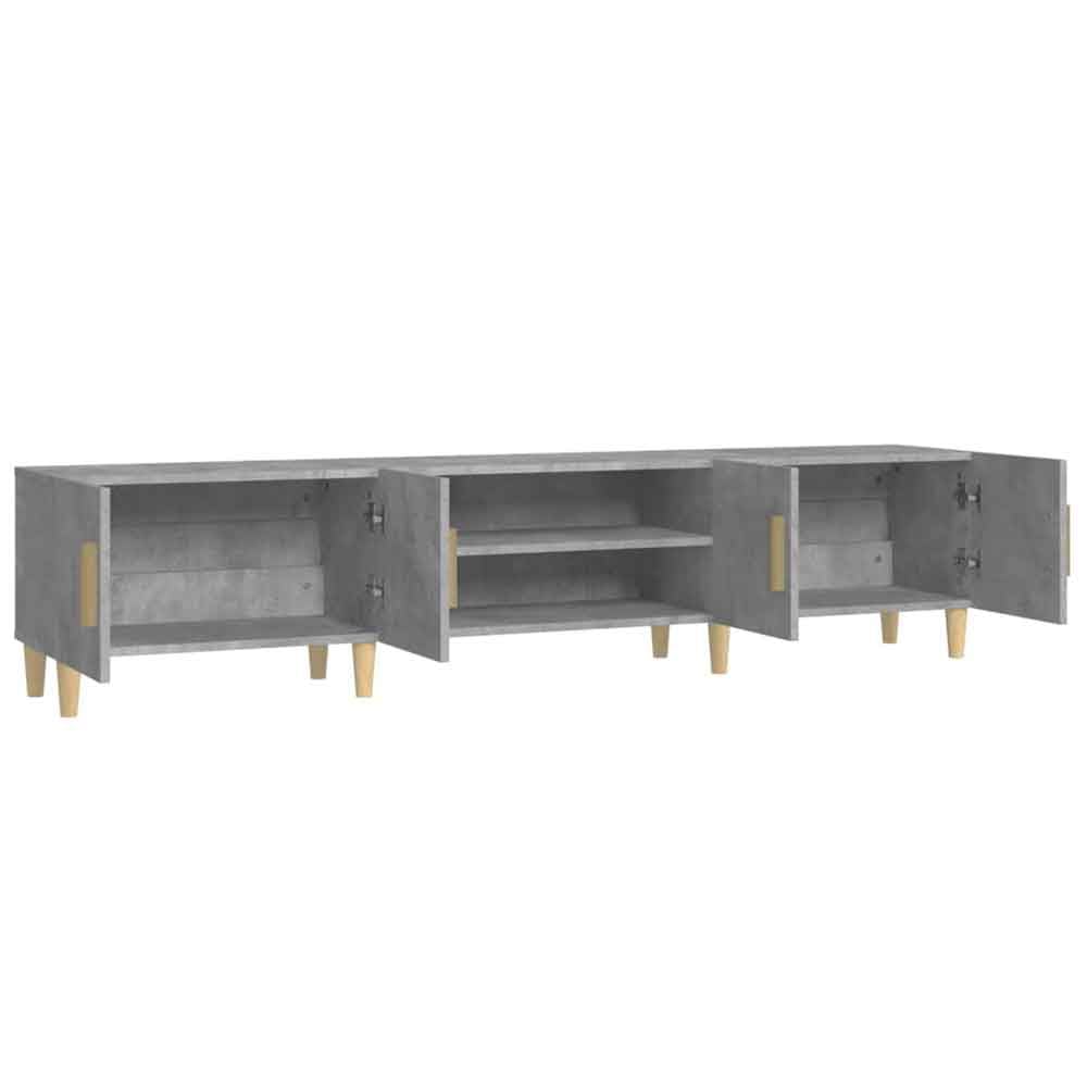 Dubuque 180cm Wooden TV Stand With 4 Doors - Concrete Grey
