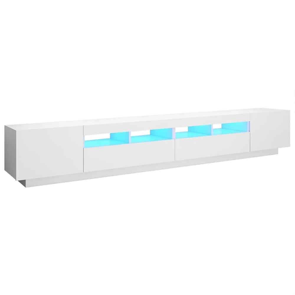 Dubuque 260cm Wooden TV Stand With LED - White