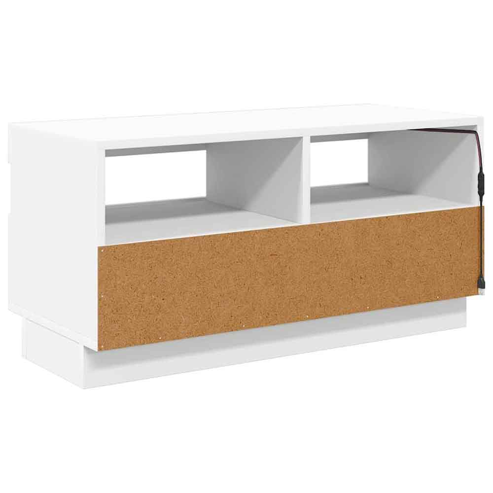 Dubuque 80cm Wooden TV Stand With 1 Door And LED Lighting - White